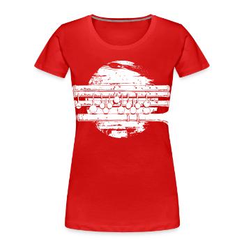 Dessin de flûte traversière - T-shirt bio Premium Femme - rouge - Devant - Mia (176cm)