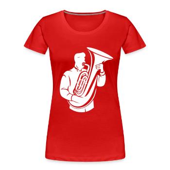 Tubaspieler Skizze - Frauen Premium Bio T-Shirt - Rot - Vorne - Mia (176cm)