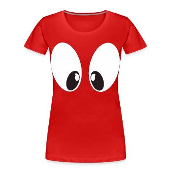 Yeux de bande dessinée - T-shirt bio Premium Femme - rouge - Devant - Mia (176cm)