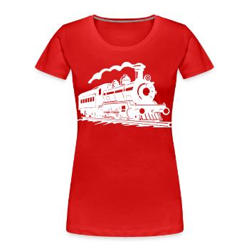 Chemin de fer - T-shirt bio Premium Femme - rouge - Devant - Mia (176cm)