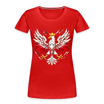 Poland Polska Eagle Flag Flag Geometry Gift - Women's Premium Organic T-Shirt - red - Front - Mia (176cm)