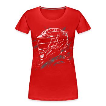 Croquis du joueur de crosse - T-shirt bio Premium Femme - rouge - Devant - Mia (176cm)