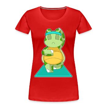 Turtle Yoga Fitness Méditation - T-shirt bio Premium Femme - rouge - Devant - Mia (176cm)