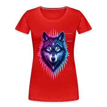 Couronne de Cristal de Loup Néon - T-shirt bio Premium Femme - rouge - Devant - Mia (176cm)
