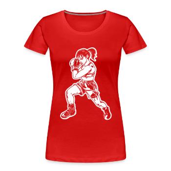 Boxerin Skizze - Frauen Premium Bio T-Shirt - Rot - Vorne - Mia (176cm)