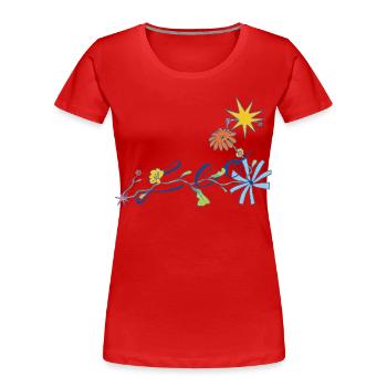 Leo – Creative Zodiac Illustration - Women's Premium Organic T-Shirt - red - Front - Mia (176cm)