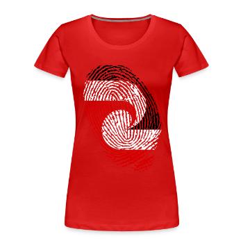 Fingerabdrücke der Maori-Flagge, Neuseeland - Frauen Premium Bio T-Shirt - Rot - Vorne - Mia (176cm)