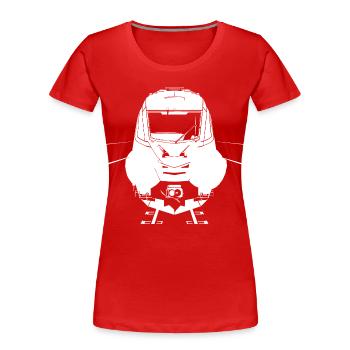 Railway Sketch - Women's Premium Organic T-Shirt - red - Front - Mia (176cm)