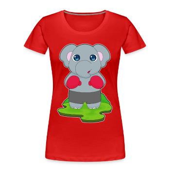 Elephant Boxer Gants de boxe Boxe - T-shirt bio Premium Femme - rouge - Devant - Mia (176cm)