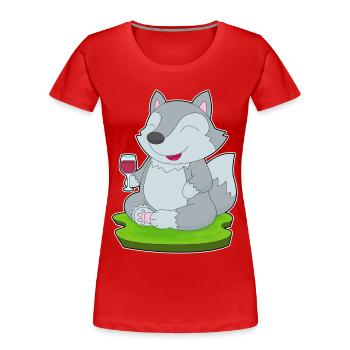 Wolf Red Wine - Women's Premium Organic T-Shirt - red - Front - Mia (176cm)