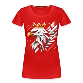 Polen weißer Adler Flagge Fahne Geometrie Geschenk - Frauen Premium Bio T-Shirt - Rot - Vorne - Mia (176cm)