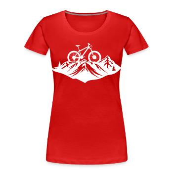Croquis d’amateur de vélo de montagne - T-shirt bio Premium Femme - rouge - Devant - Mia (176cm)