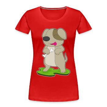 Os de chien - T-shirt bio Premium Femme - rouge - Devant - Mia (176cm)
