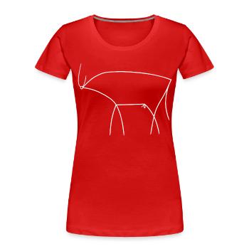 Taureau - T-shirt bio Premium Femme - rouge - Devant - Mia (176cm)