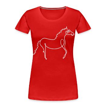 Horse - Women's Premium Organic T-Shirt - red - Front - Mia (176cm)