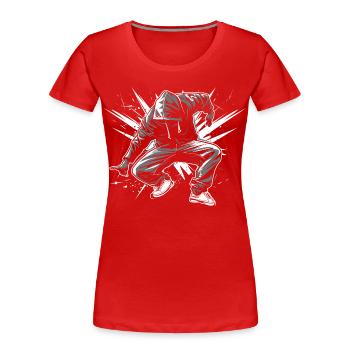 Breakdancers - Women's Premium Organic T-Shirt - red - Front - Mia (176cm)