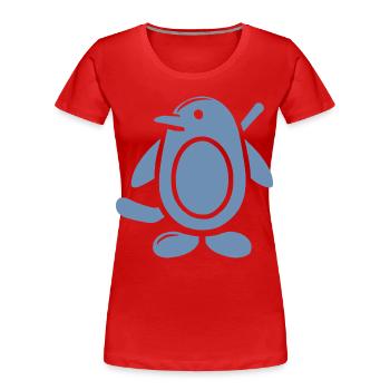 Pinguin Eishockey Silhouette Minimalistisch - Frauen Premium Bio T-Shirt - Rot - Vorne - Mia (176cm)