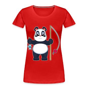 Pêche au panda Angler Fish - T-shirt bio Premium Femme - rouge - Devant - Mia (176cm)