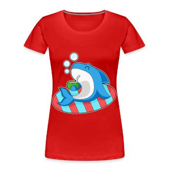 Été de la planche de surf Shark Coconut - T-shirt bio Premium Femme - rouge - Devant - Mia (176cm)