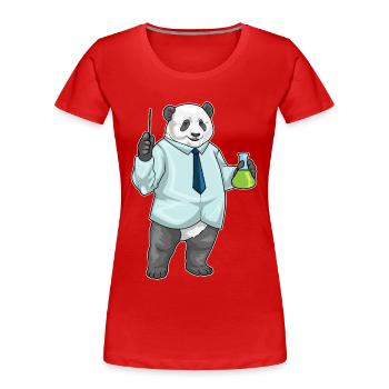 École des professeurs de chimie Panda - T-shirt bio Premium Femme - rouge - Devant - Mia (176cm)