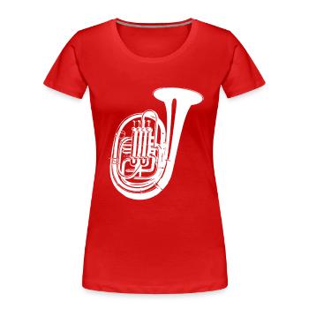 Dessin de tuba - T-shirt bio Premium Femme - rouge - Devant - Mia (176cm)