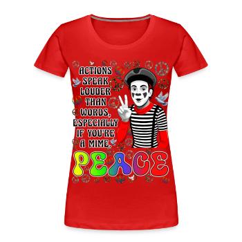 La paix est la chose la plus importante - T-shirt bio Premium Femme - rouge - Devant - Mia (176cm)