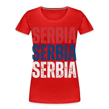 Fierté serbe, drapeau de la Serbie - T-shirt bio Premium Femme - rouge - Devant - Mia (176cm)