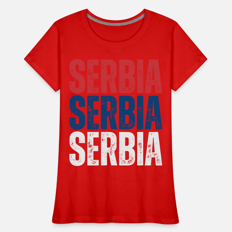 Fierté serbe, drapeau de la Serbie T-shirt bio Premium Femme