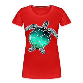 Sea Turtle - Women's Premium Organic T-Shirt - red - Front - Mia (176cm)