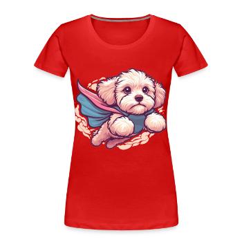 Super Dog Maltipoo Moodle Multipoo Cape Gift - Women's Premium Organic T-Shirt - red - Front - Mia (176cm)