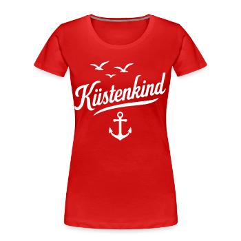 Küstenkind - Frauen Premium Bio T-Shirt - Rot - Vorne - Mia (176cm)