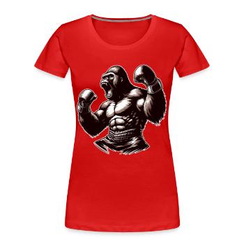 Gorilla Boxer Fighter Boxing Roars Gift - Women's Premium Organic T-Shirt - red - Front - Mia (176cm)