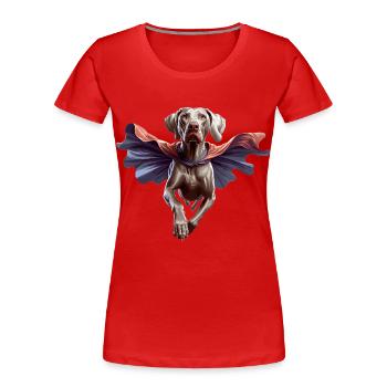 Super Dog Weimaraner Weimi Cape Cape Gift - Women's Premium Organic T-Shirt - red - Front - Mia (176cm)