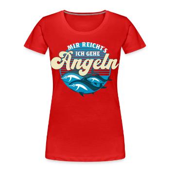 Angler Chaos Motiv Design Fischer angeln Geschenk - Frauen Premium Bio T-Shirt - Rot - Vorne - Mia (176cm)