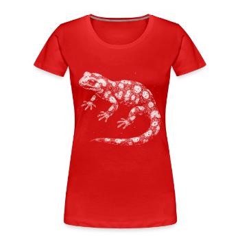 Feuersalamander - Frauen Premium Bio T-Shirt - Rot - Vorne - Mia (176cm)