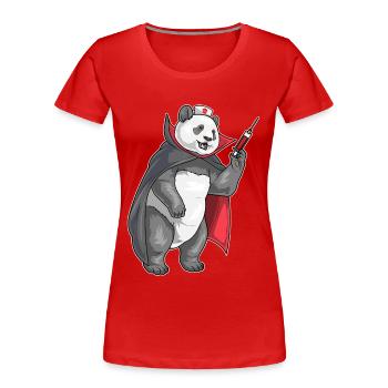 Panda Halloween Nurse - Women's Premium Organic T-Shirt - red - Front - Mia (176cm)