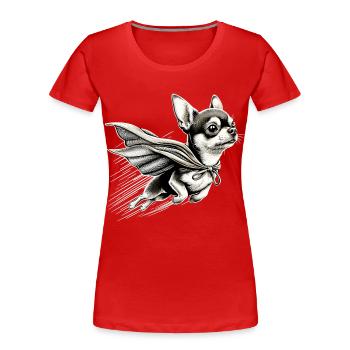 Super Dog Chihuahua Hero Cape Chi Chis Gift - Women's Premium Organic T-Shirt - red - Front - Mia (176cm)