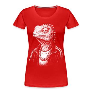 Street-Style Lizard - Women's Premium Organic T-Shirt - red - Front - Mia (176cm)