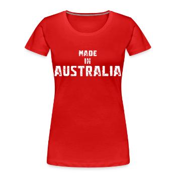 Fabriqué en Australie - T-shirt bio Premium Femme - rouge - Devant - Mia (176cm)