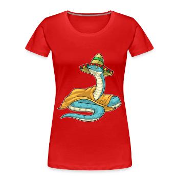 Snake Sombrero - Women's Premium Organic T-Shirt - red - Front - Mia (176cm)