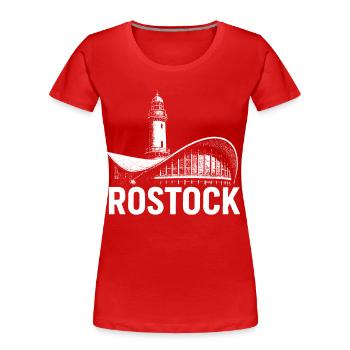 Rostock Moments - T-shirt bio Premium Femme - rouge - Devant - Mia (176cm)