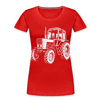 MTS Klassiker - Frauen Premium Bio T-Shirt - Rot - Vorne - Mia (176cm)