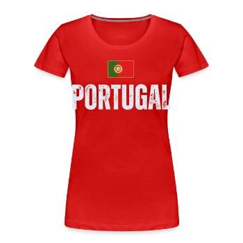 Portugiesische Flagge, Portugiesischer Stolz - Frauen Premium Bio T-Shirt - Rot - Vorne - Mia (176cm)