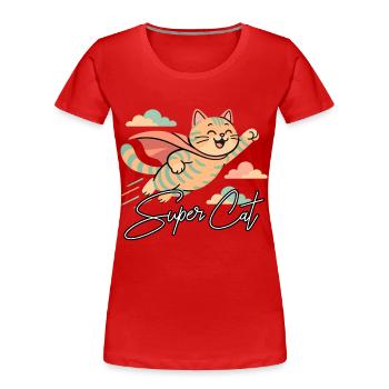 Super Katze Britisch Kurzhaar getigert Geschenk - Frauen Premium Bio T-Shirt - Rot - Vorne - Mia (176cm)
