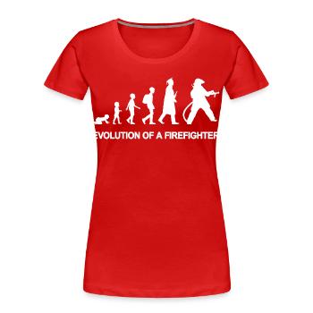 D’enfant à pompier - T-shirt bio Premium Femme - rouge - Devant - Mia (176cm)
