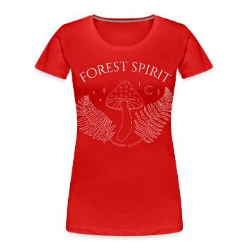 Waldgeist-Pilz-Kunst - Frauen Premium Bio T-Shirt - Rot - Vorne - Mia (176cm)