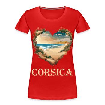 Corsica dans le cœur - T-shirt bio Premium Femme - rouge - Devant - Mia (176cm)