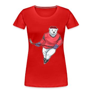 Polar Bear Bâtons de hockey sur glace - T-shirt bio Premium Femme - rouge - Devant - Mia (176cm)