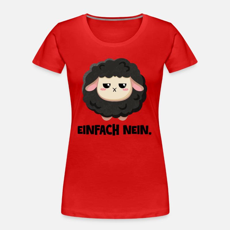 Grumpy Schaf Einfach nein - Frauen Premium Bio T-Shirt - Rot