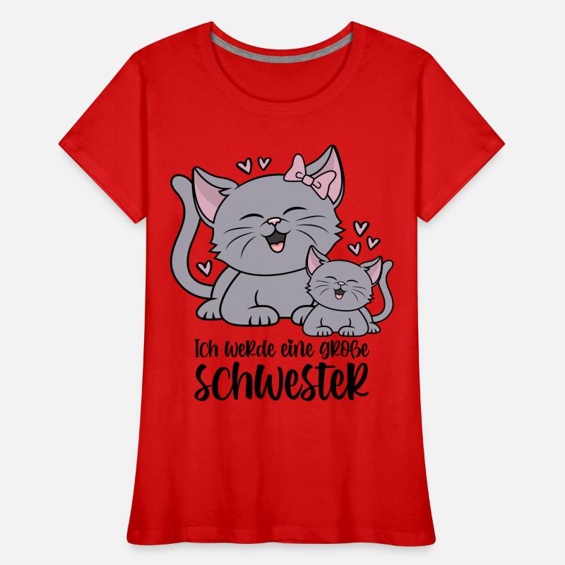 Ich werde eine große Schwester Katze Katzen Kinder Frauen Premium Bio T-Shirt